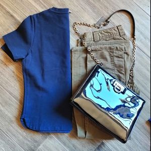 Cotton nylon crop top